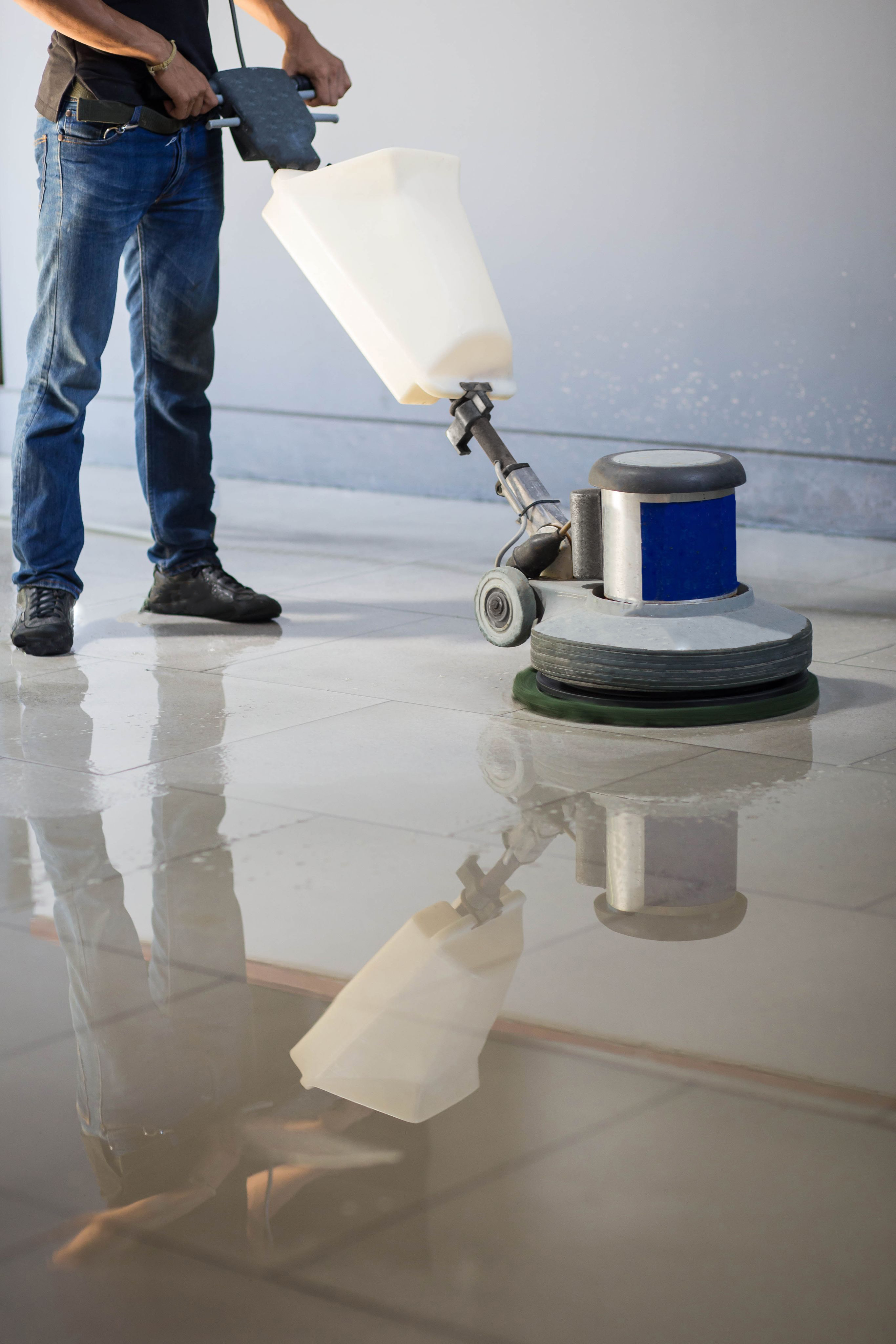 Marble polishing in progress